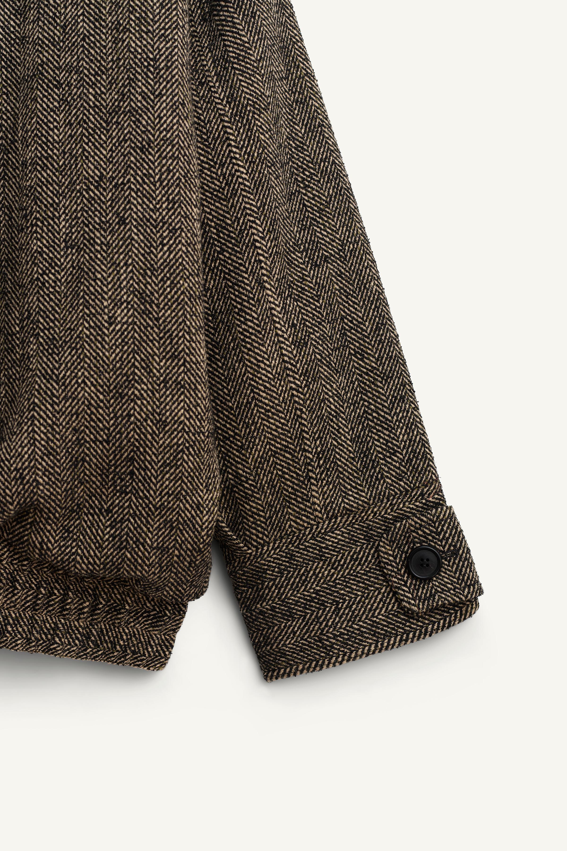 CONTRASTING HERRINGBONE LIMITED EDITION BOMBER JACKET